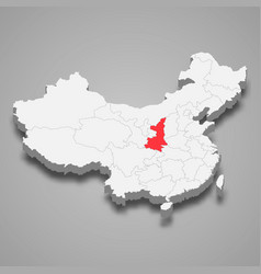 Province Location Within China 3d Map