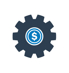 Finance Management Icon With Gear And Dollar