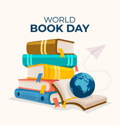 Hand Drawn World Book Day With Stack