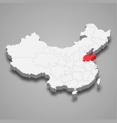 Province Location Within China 3d Map