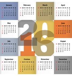 Calendar for 2016 Royalty Free Vector Image - VectorStock