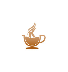 Coffee Cup Icon Design Letter K Logo