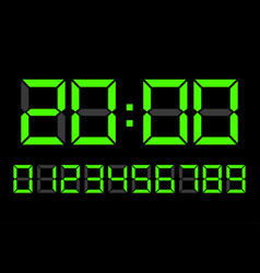 Digital Clock Number Set Eps