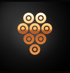 Gold Caviar Icon Isolated On Black Background