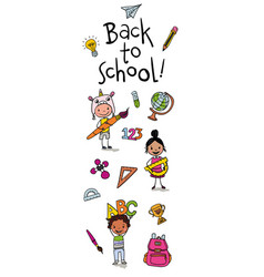 Back To School - Cute Kids With School Supplies