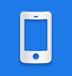 Paper Cut Smartphone Mobile Phone Icon Isolated