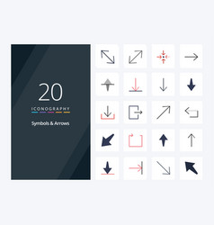 20 Symbols Arrows Flat Color Icon For Presentation