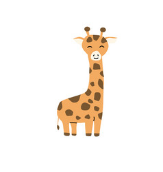 Cute African Animal Giraffe Smiling - Cartoon