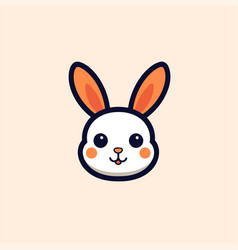 Cute Bunny Icon Flat Design Style Modern