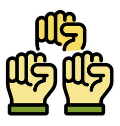 No Racism Fist Icon Color Outline