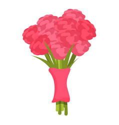 Pink Flowers Bouquet Icon Cartoon Floral