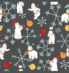 Polar Bears Christmas Seamless Background