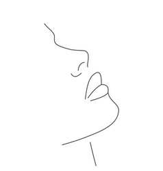 Woman Side Profile Line Art