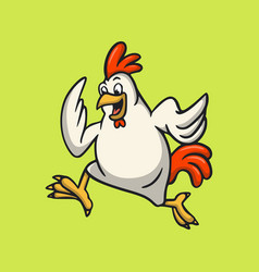 Cartoon Animal Design Rooster Is Running Cute