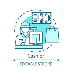 Cashier Concept Icon Sales Clerk At Store Shop