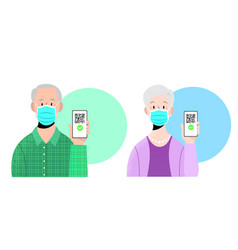 Senior Citizens With Digital Sanitary Pass