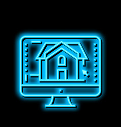 3d Architecture Visualization Neon Glow Icon