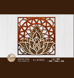 3d Layered Mandala Lotus Cut Template