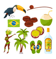 Brazilian landmarks and different cultural symbols