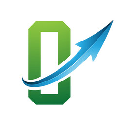 Green And Blue Futuristic Letter O Icon