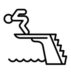 Man Jump In Pool Icon Outline Style