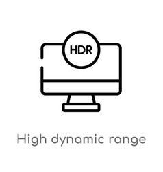 Outline High Dynamic Range Imaging Icon Isolated