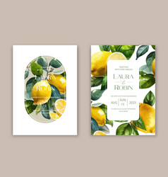 Wedding Invitation Card With Lemon Brunches