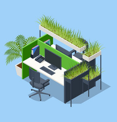 Isometric Green Wall In Office Contemporary Eco