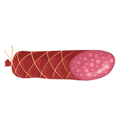 Salami Cartoon Icon Smoked Italian Meat Sausage