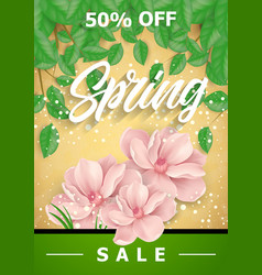 Spring Sale Lettering And Pink Flowers