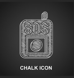 Chalk Press The Sos Button Icon Isolated On Black