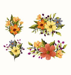 Colorful Watercolor Flower Bouquet Pack