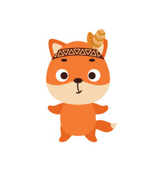 Cute Tribal Fox Wild And Free Cartoon Animal