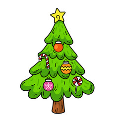 Hand Drawn X Mas Tree Character