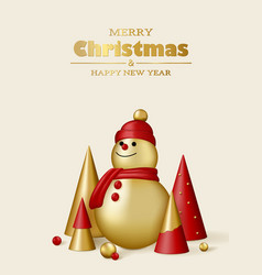 Merry Christmas And Happy New Year Card Red