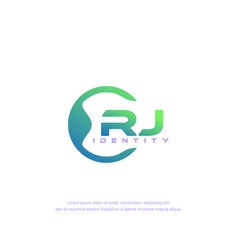 Rj Initial Letter Circular Line Logo Template