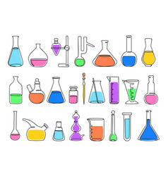 Continuous One Line Science Lab Chemistry