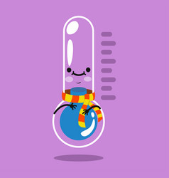 Cute Termometer Happy Emoji Cartoon Character