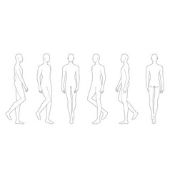 Fashion Template Walking Men