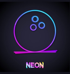 Glowing Neon Line Bowling Ball Icon Isolated On