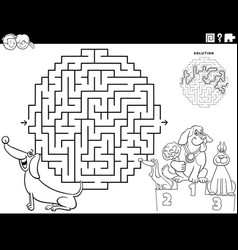 Maze With Dachshund Dog And The Dog Show Coloring