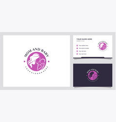 Mom And Baby Logo With Negative Space Concept