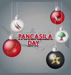 Pancasila Day With Symbols Handdrawn