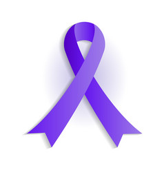 Purple Cancer Ribbon Isolated