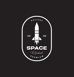 Badge With Rocket Space Airplane Logo Design