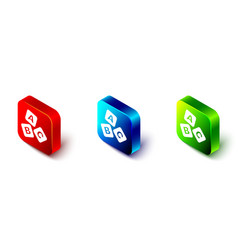 Isometric Abc Blocks Icon Isolated On White