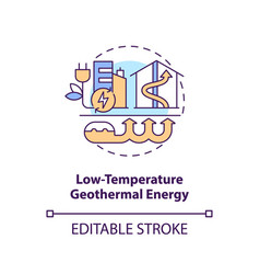 Low-temperature Geothermal Energy Concept Icon