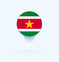 Map Pointer With Flag Of Suriname