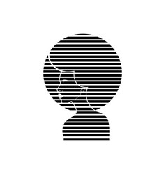 Portrait African American Woman In Striped Design