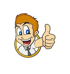 Cartoon guy thumbs up Royalty Free Vector Image